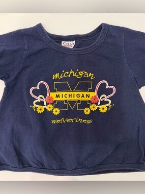 VINTAGE UNIVERSITY OF MICHIGAN Baby Girl Short Sleeve Top